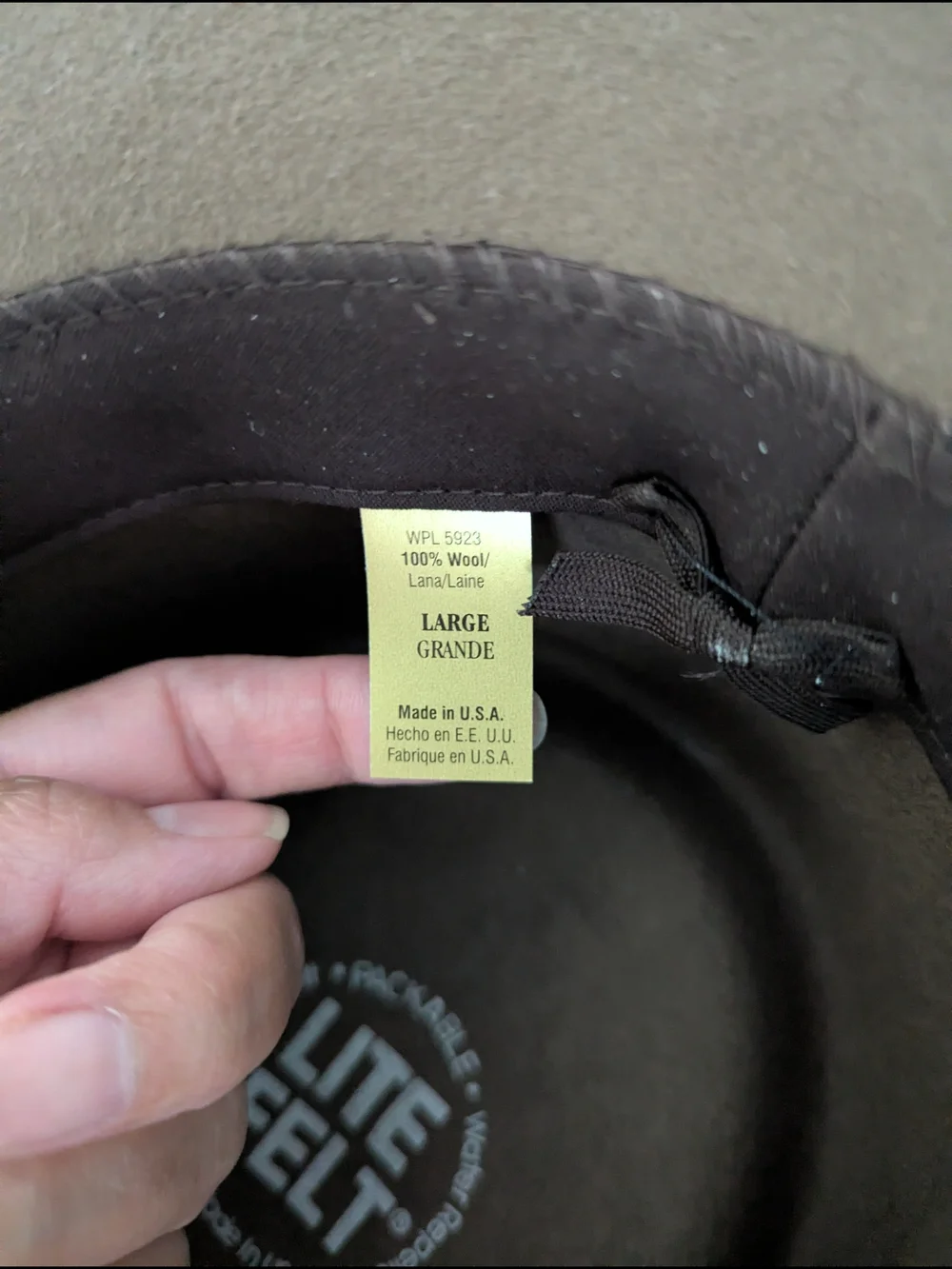 Bailey Men's Dark Brown Felt Western Outback Hat with Leather Band, New